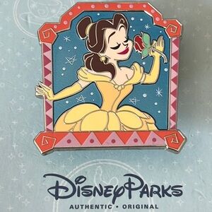 Disney Parks Princess Belle Smelling Rose Flower Pin